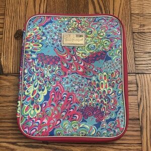 LILLY PULITZER STORAGE CASE 13 X 10 X 1- EUC pink multicolor